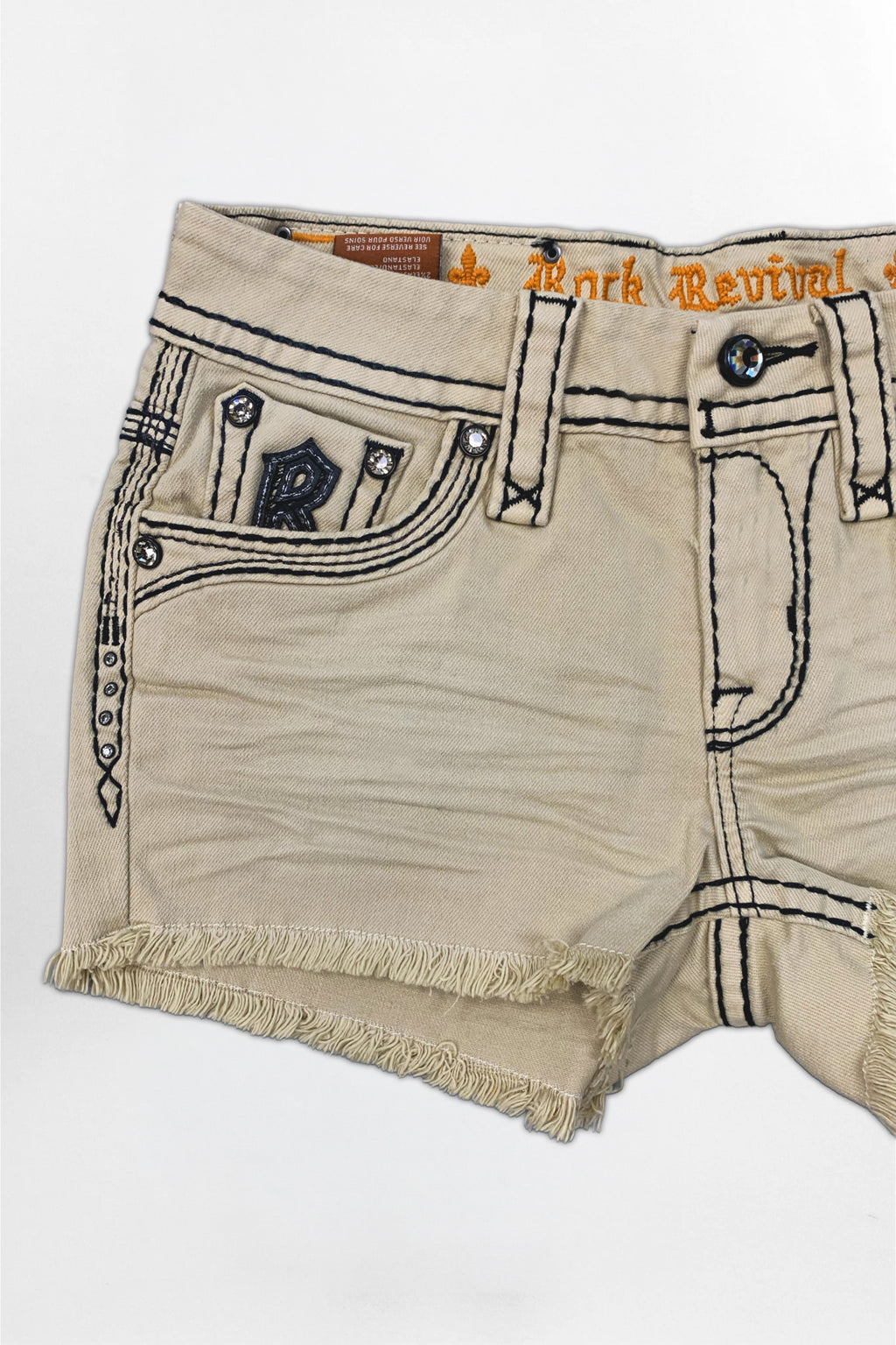 Fenni Denim Shorts in Light Beige