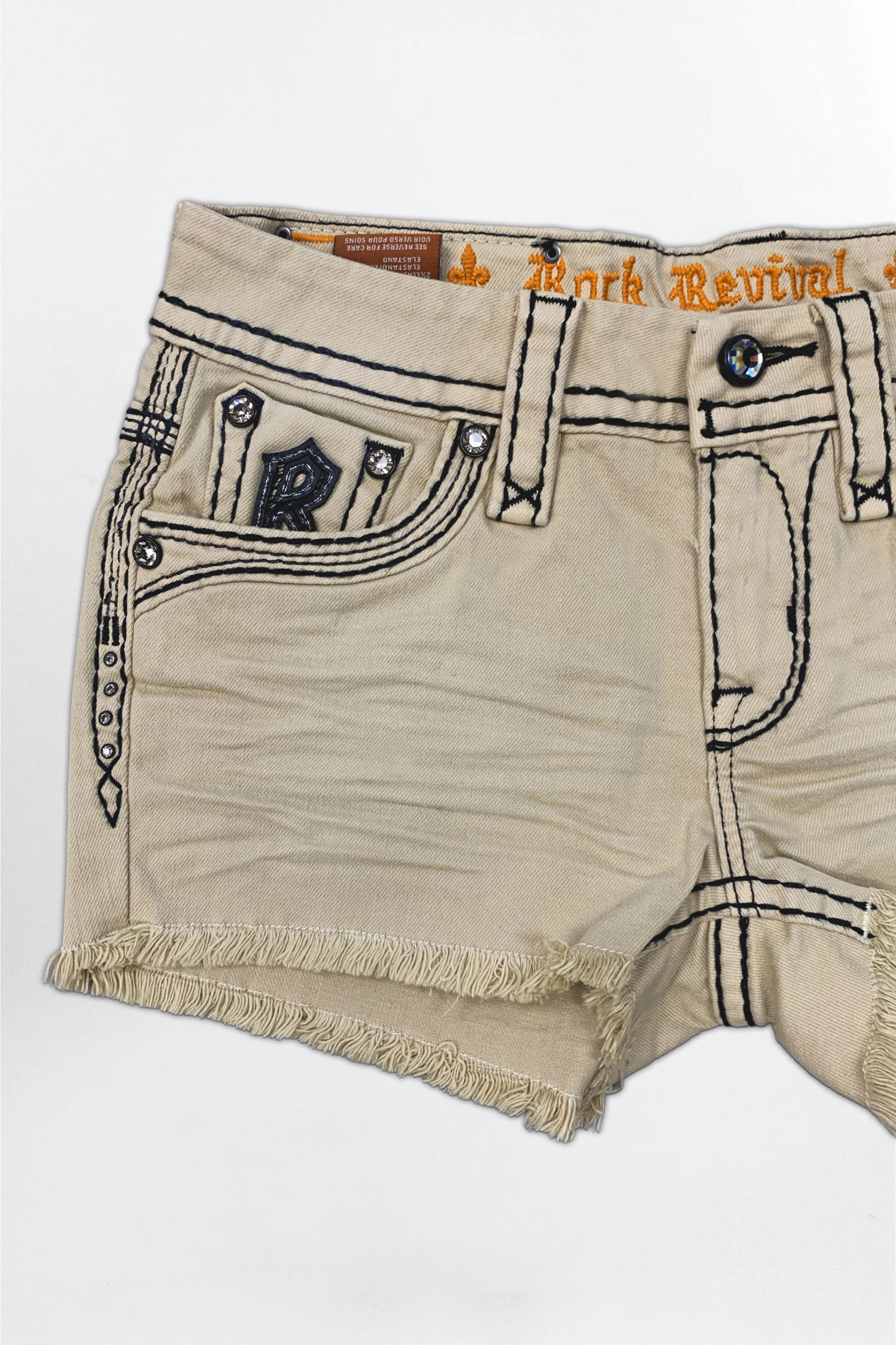 Fenni Denim Shorts in Light Beige