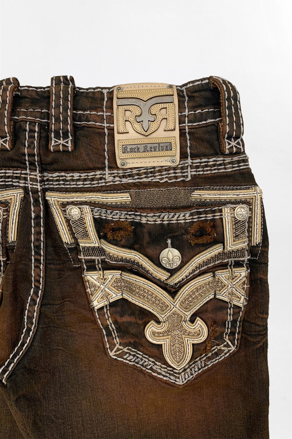 Eggplant Bootcut Jeans in Brown Overdye