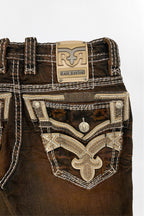 Eggplant Bootcut Jeans in Brown Overdye