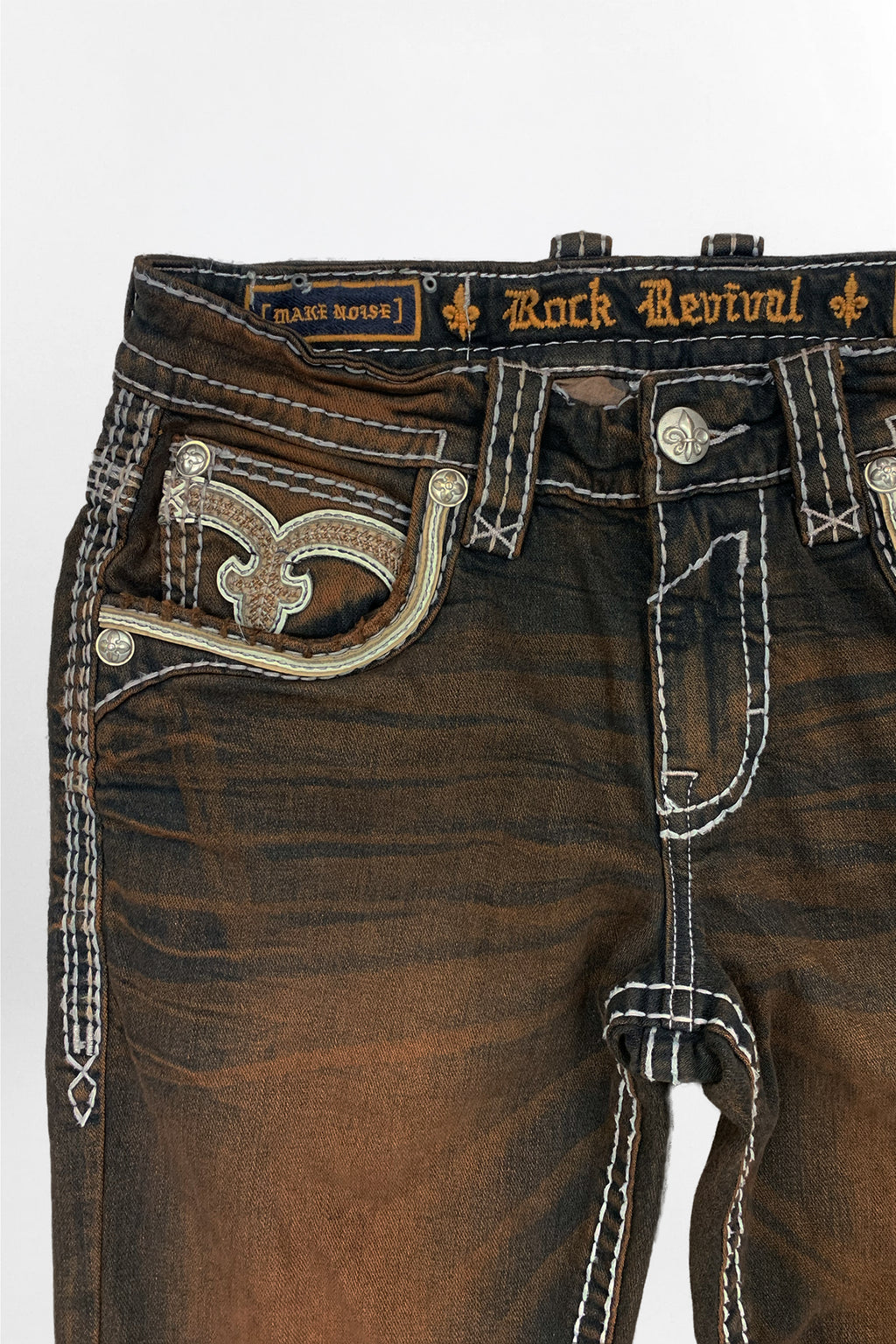 Eggplant Bootcut Jeans in Brown Overdye
