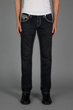 Ermias Straight Jeans in Dark Charcoal - Rock Revival®