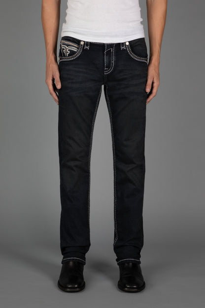 Ermias Straight Jeans in Dark Charcoal - Rock Revival®