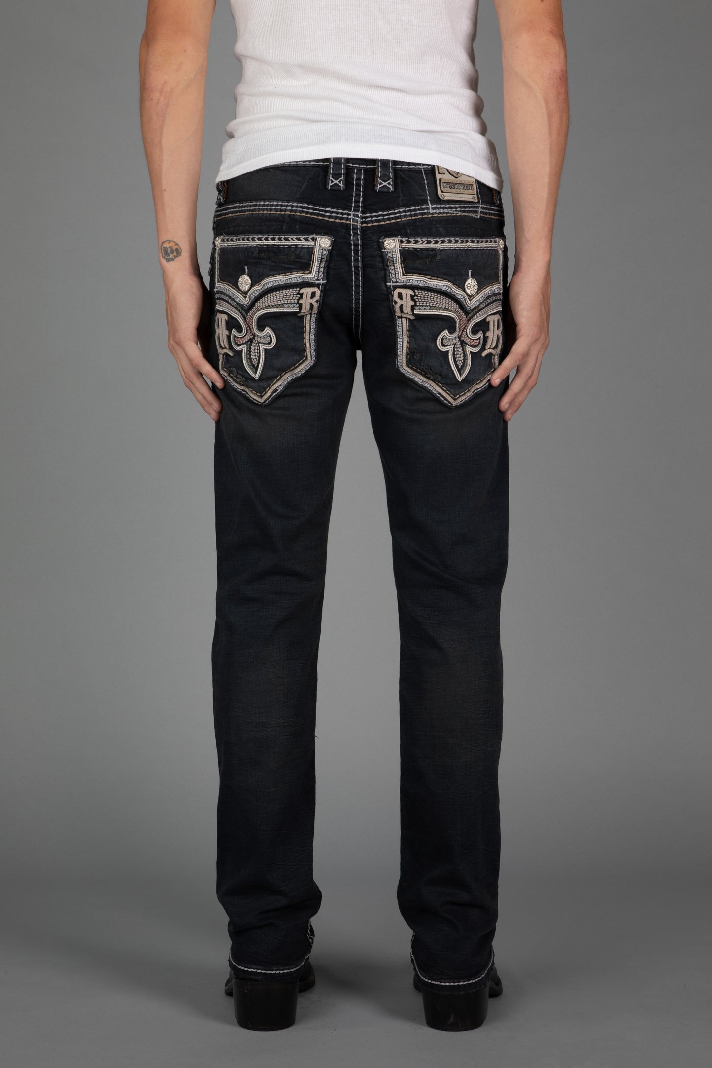 Ermias Straight Jeans in Dark Charcoal - Rock Revival®