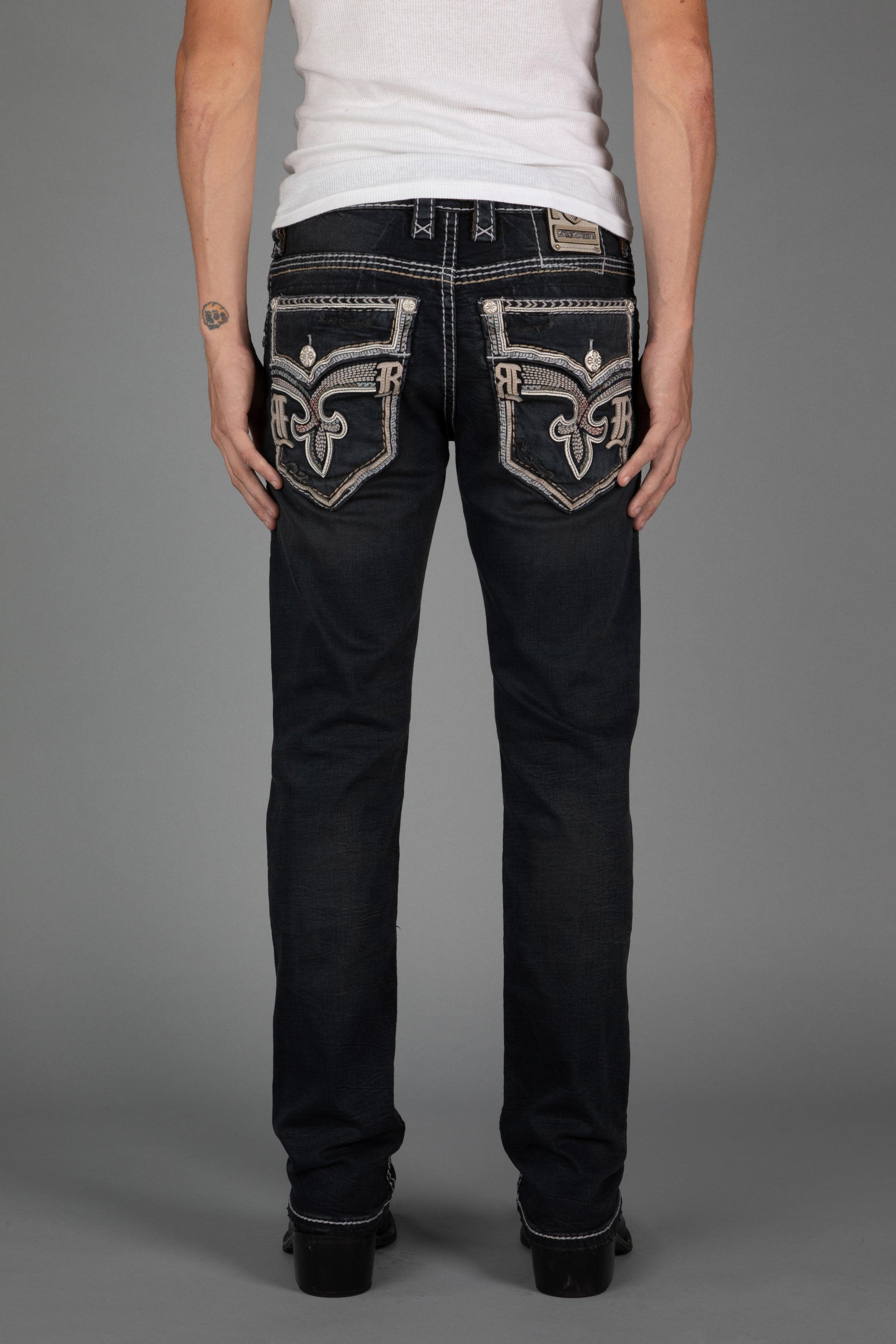 Ermias Straight Jeans in Dark Charcoal - Rock Revival®