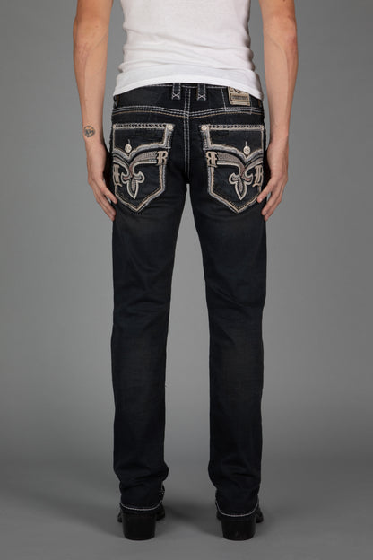 Ermias Straight Jeans in Dark Charcoal - Rock Revival®