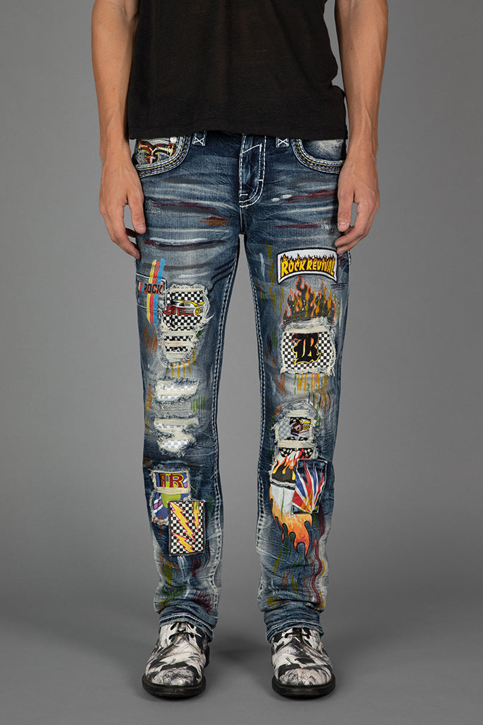 Denny Straight Jeans Dark Wash Rock Revival