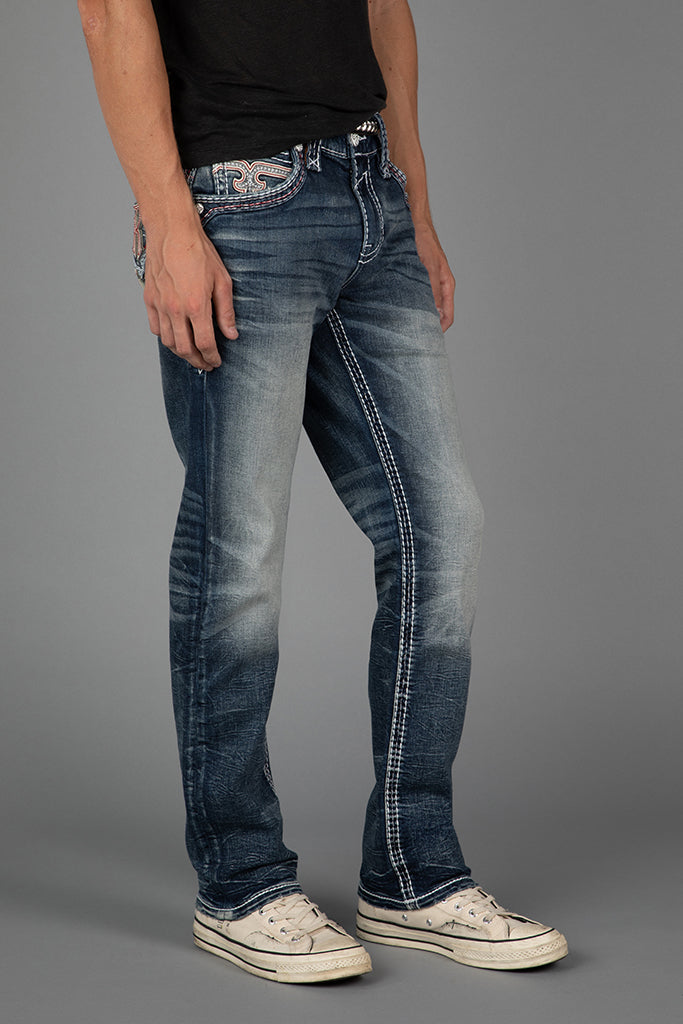 Tyrone Straight Jeans Dark Wash Rock Revival