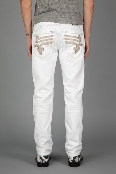 Justinn Straight Jeans in Blanc – Rock Revival®