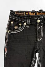 Matteo Bootcut Jeans in Black Overdye