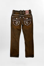Matteo Bootcut Jeans in Brown Overdye