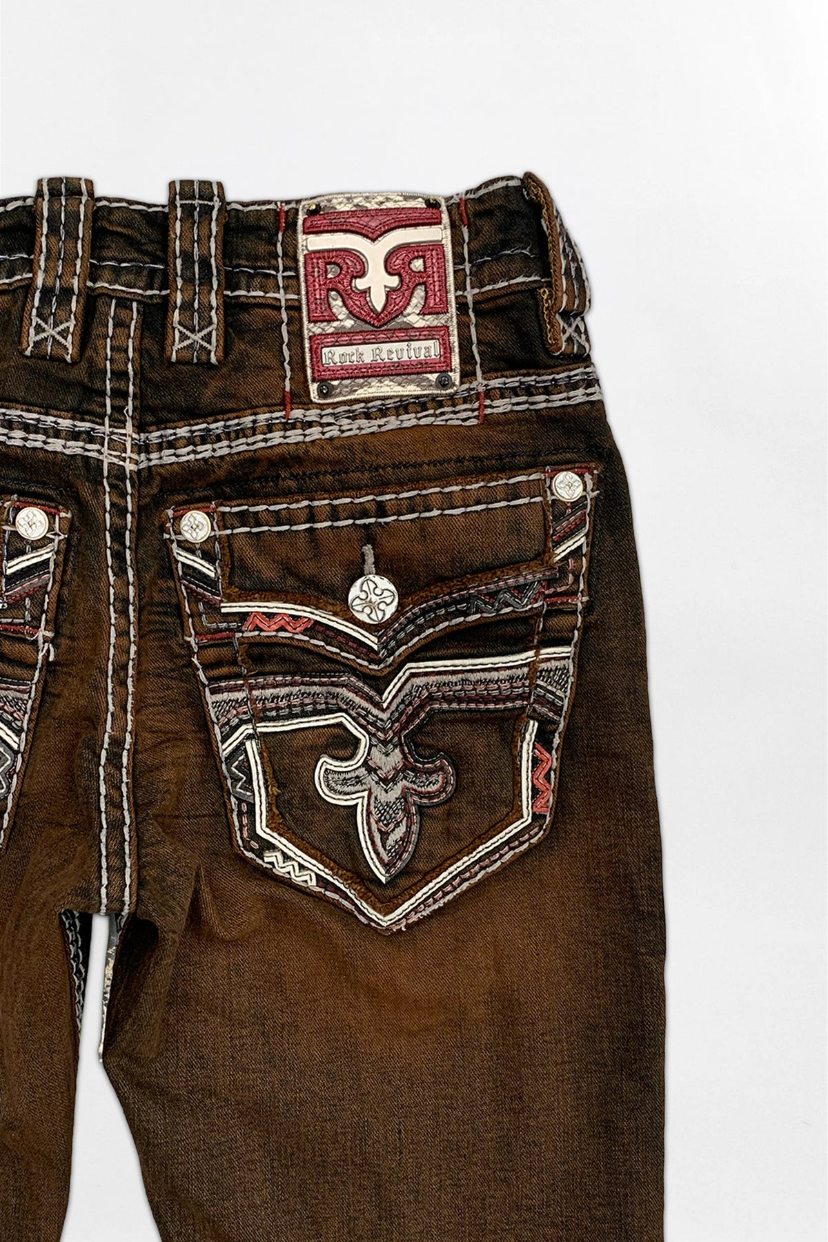 Matteo Bootcut Jeans in Brown Overdye