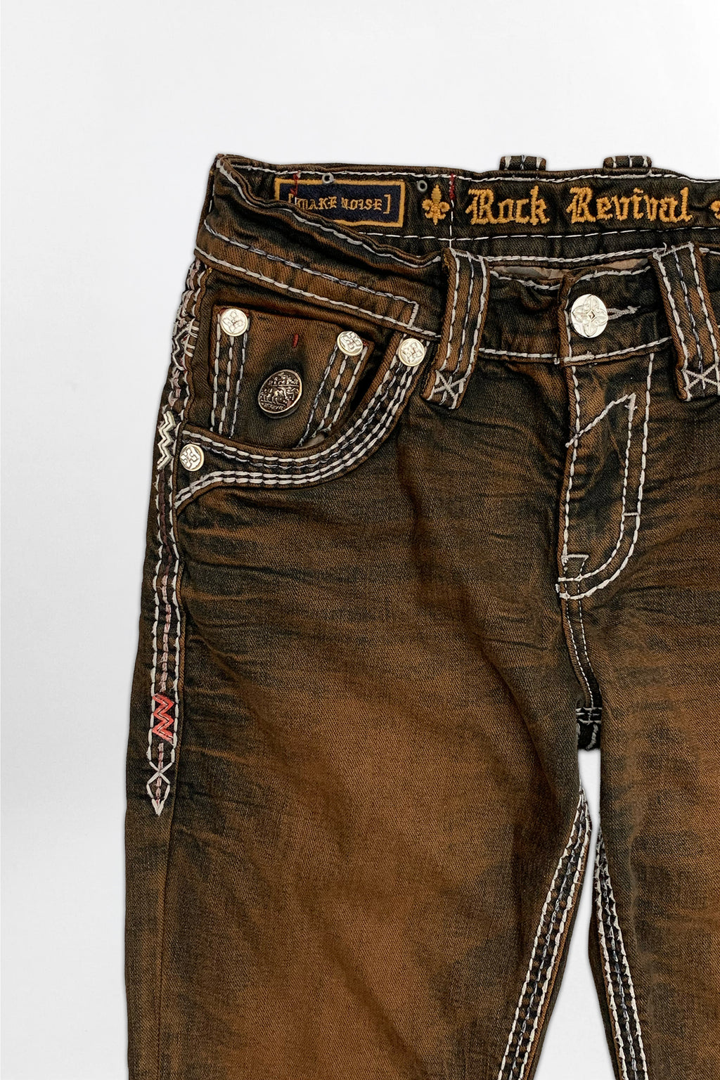 Matteo Bootcut Jeans in Brown Overdye
