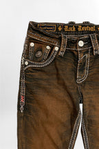 Matteo Bootcut Jeans in Brown Overdye