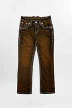 Matteo Bootcut Jeans in Brown Overdye