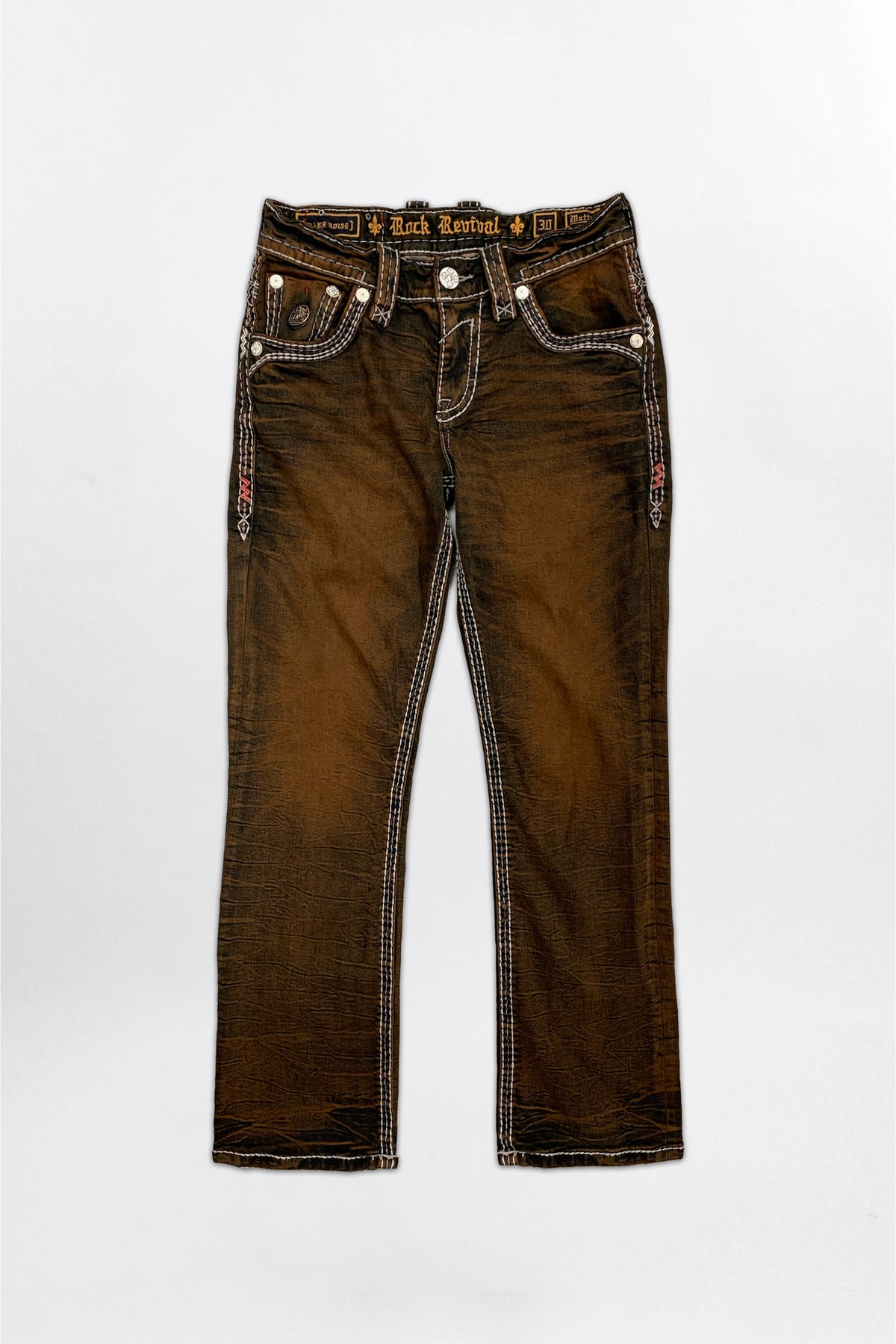Matteo Bootcut Jeans in Brown Overdye