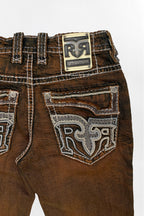 Xander Bootcut Jeans in Brown Overdye