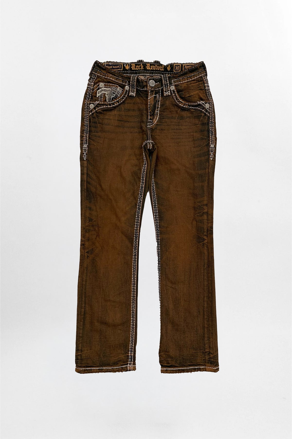Xander Bootcut Jeans in Brown Overdye