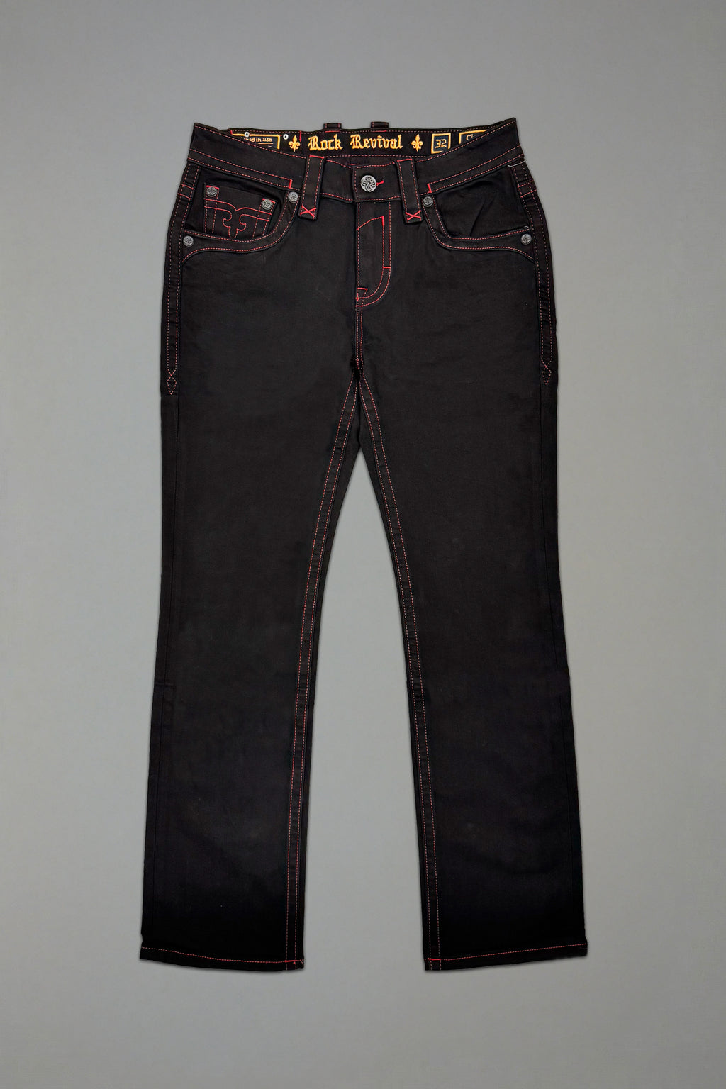 Clark Relaxed Straight in Black/Red