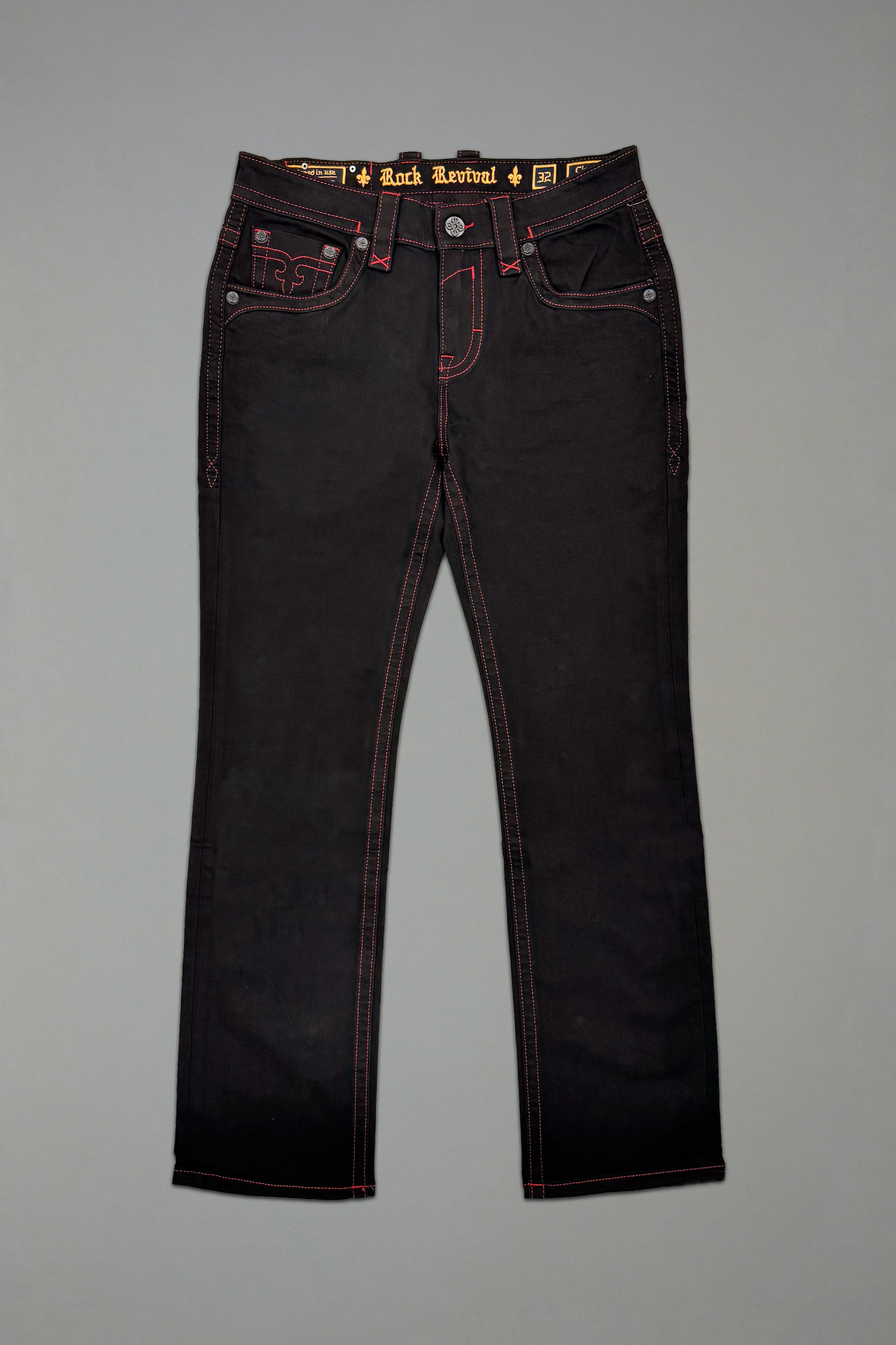 Clark Relaxed Straight in Black/Red