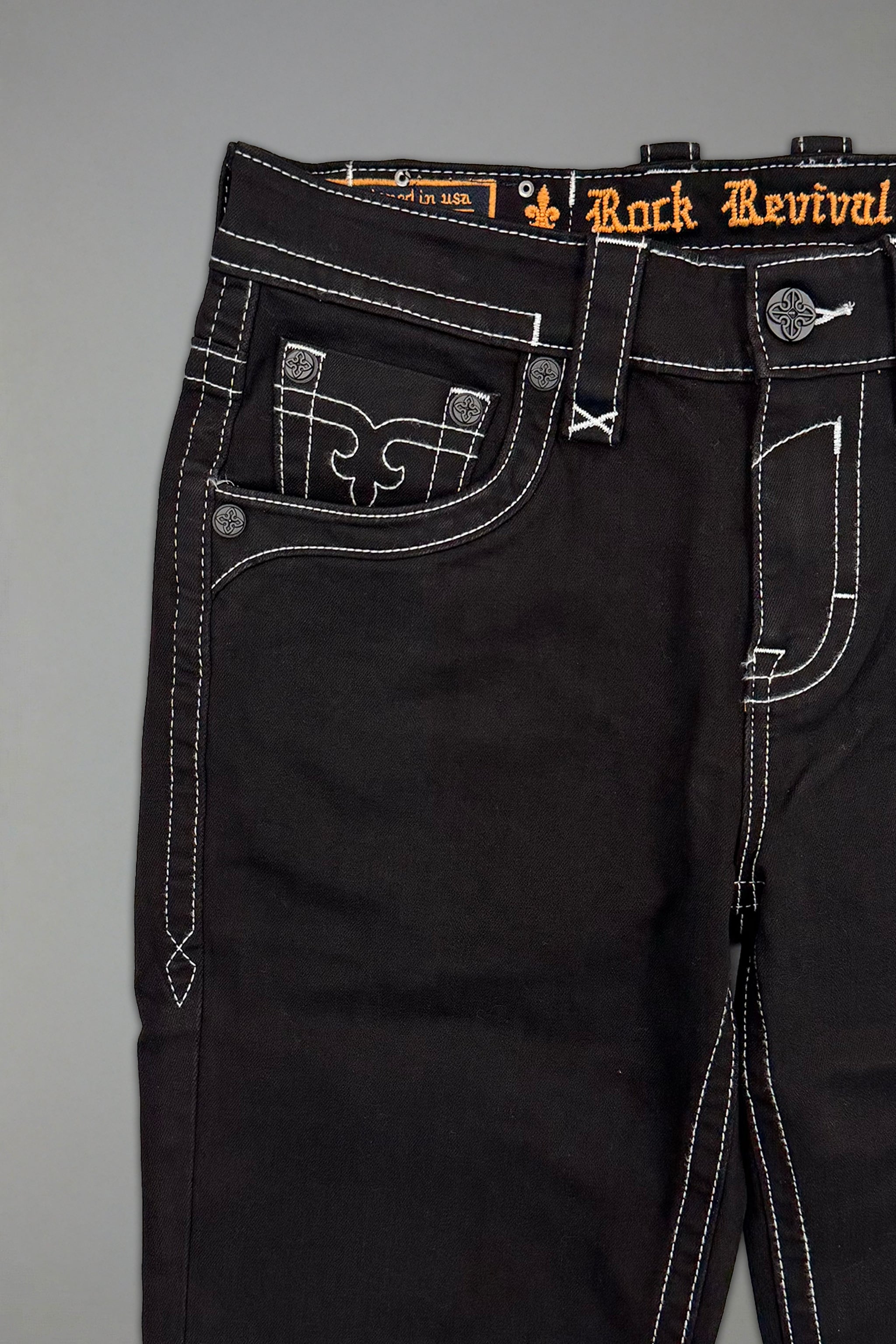 Clark Relaxed Straight in Black/White – Rock Revival®