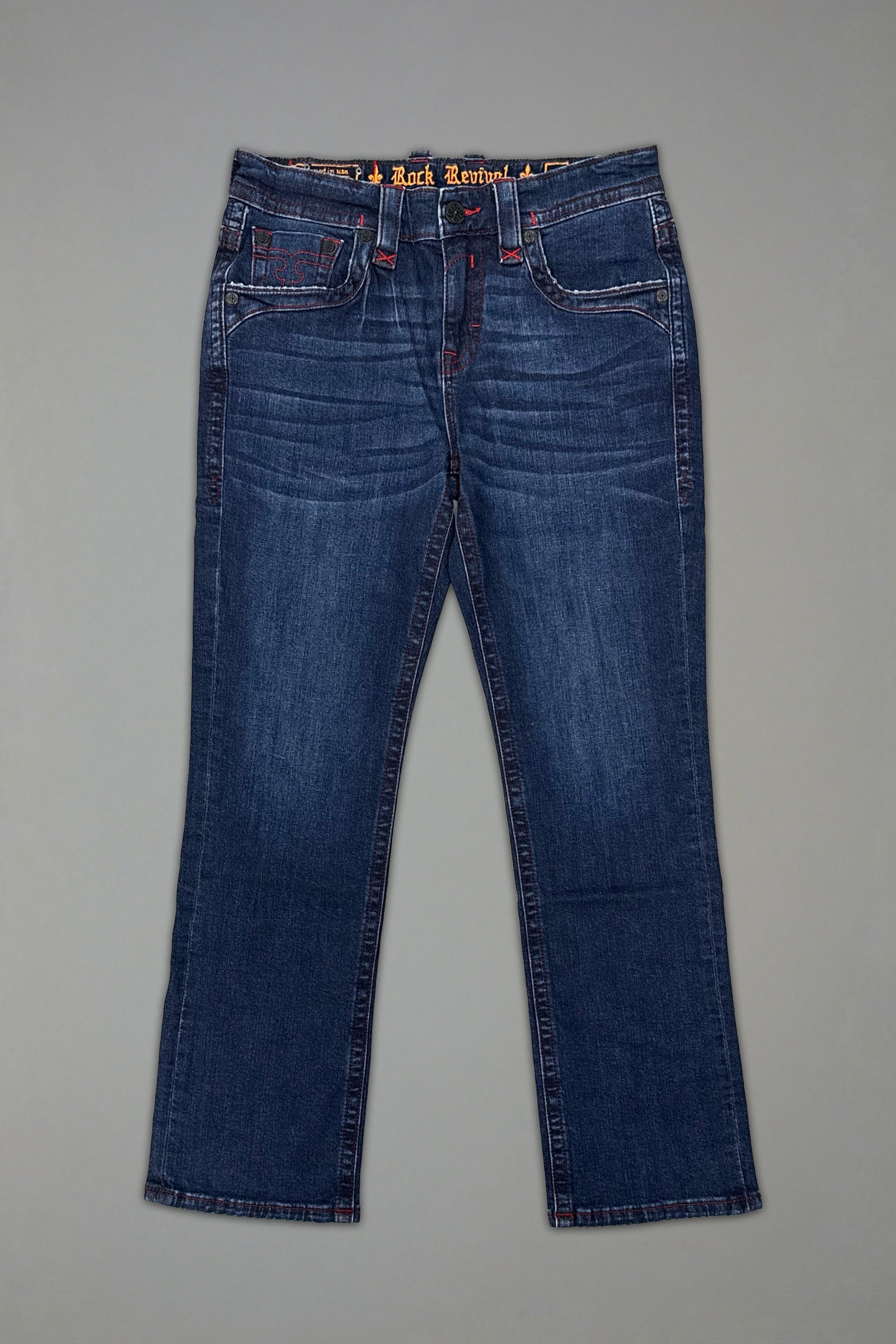 Clark Relaxed Straight in Dark/Red