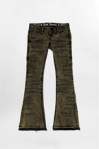 Alivia Super Low-Rise Flare Jeans in Black Olive