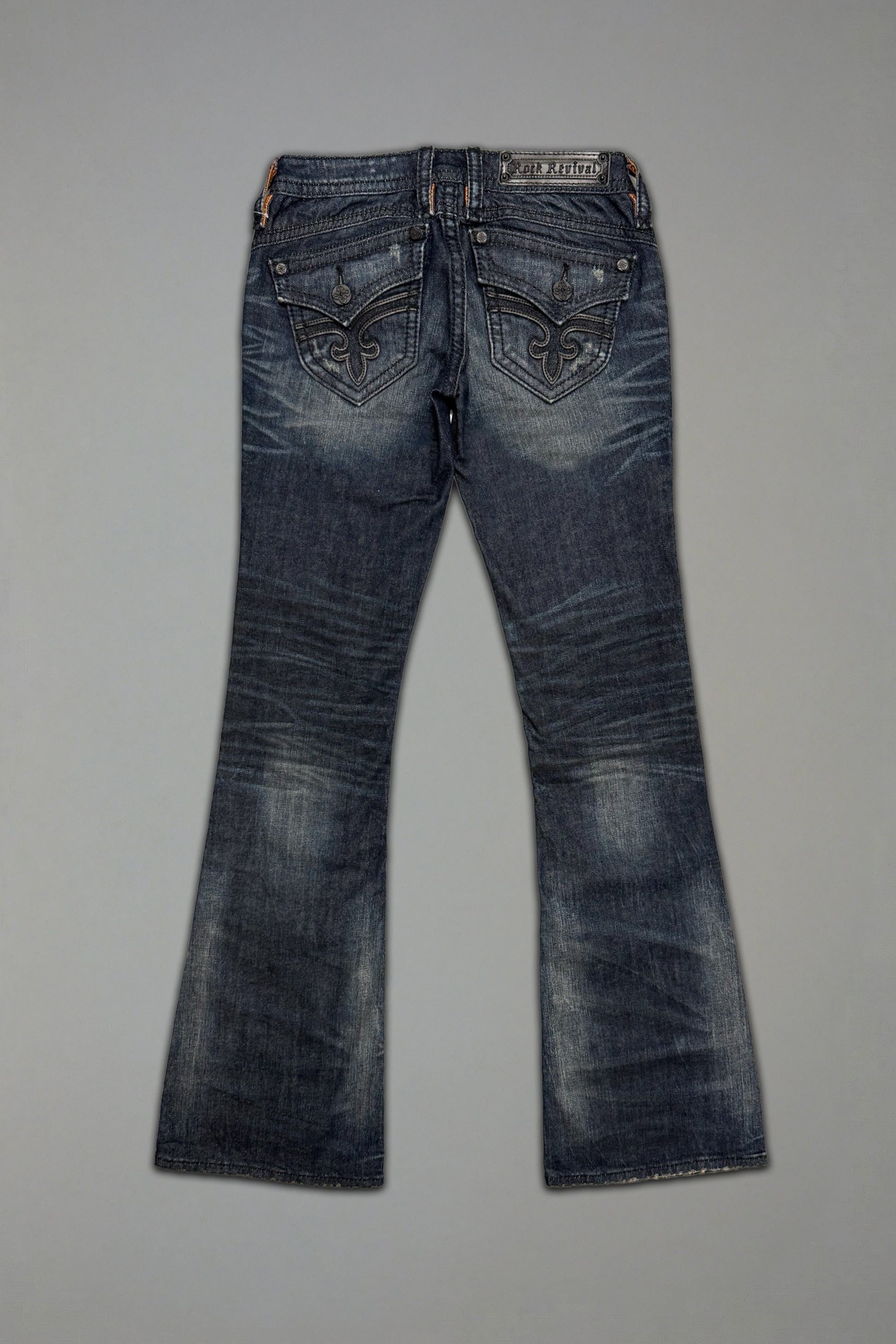 Gwen Super Low-Rise Bootcut Jeans in Perfect Wash - Rock Revival®