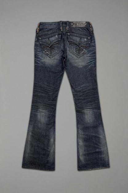 Gwen Super Low-Rise Bootcut Jeans in Perfect Wash - Rock Revival®