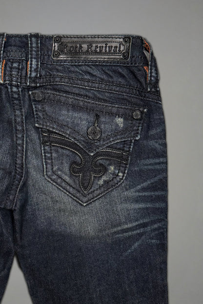 Gwen Super Low-Rise Bootcut Jeans in Perfect Wash - Rock Revival®