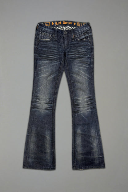 Gwen Super Low-Rise Bootcut Jeans in Perfect Wash - Rock Revival®