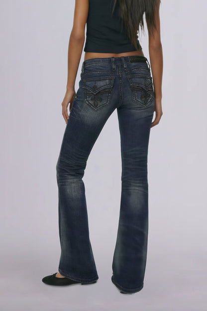 Gwen Super Low-Rise Bootcut Jeans in Perfect Wash - Rock Revival®