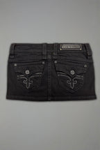 Gwen Super Low-Rise Mini Skirt in Black - Rock Revival®