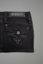 Gwen Super Low-Rise Mini Skirt in Black - Rock Revival®