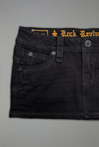 Gwen Super Low-Rise Mini Skirt in Black - Rock Revival®