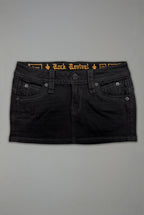 Gwen Super Low-Rise Mini Skirt in Black - Rock Revival®