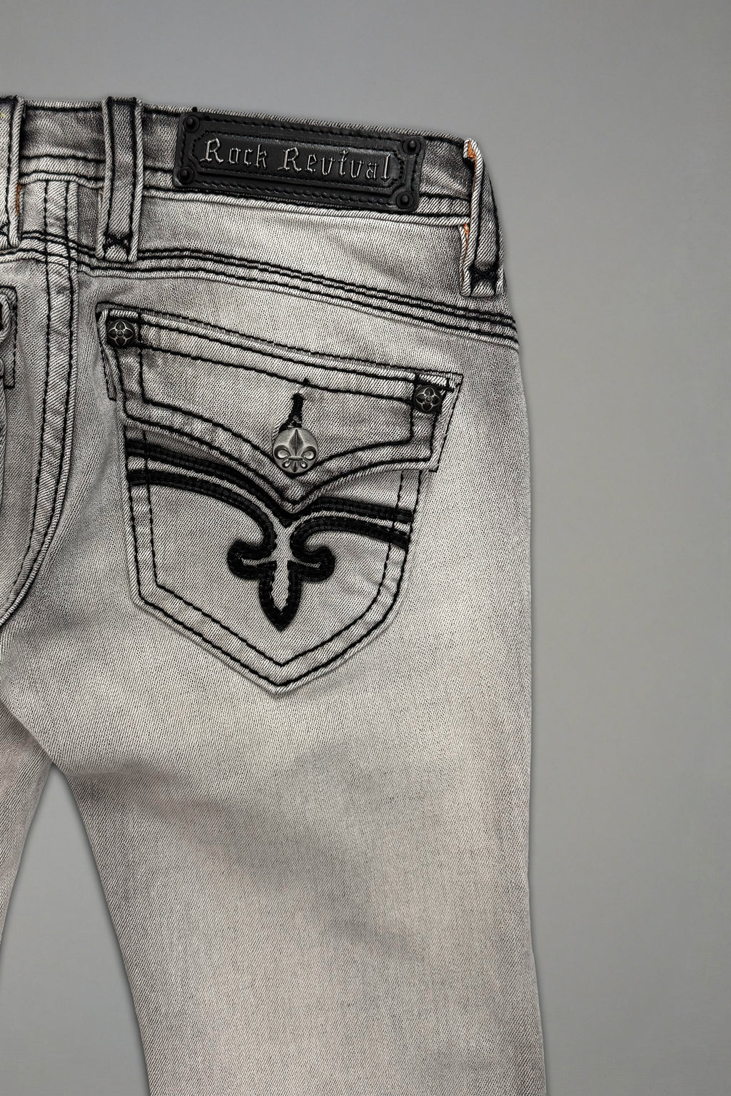 Gwen Super Low-Rise Bootcut in Gray (4/30/26-DESC+IMG) - Rock Revival®