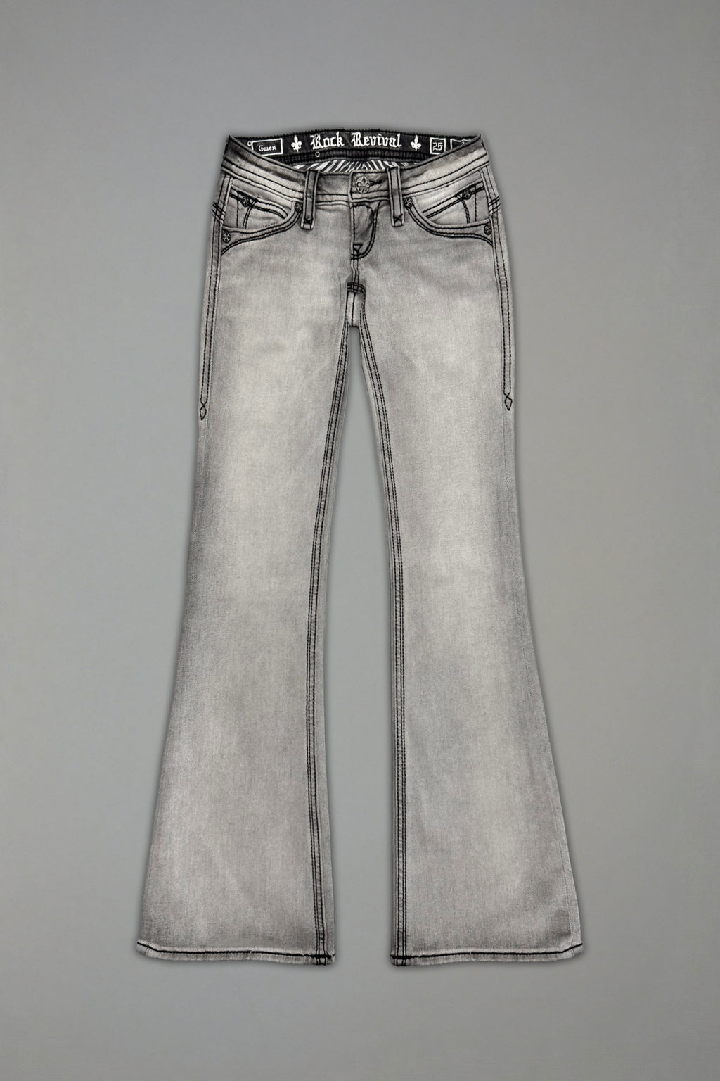 Gwen Super Low-Rise Bootcut in Gray (4/30/26-DESC+IMG) - Rock Revival®