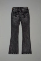Gwen Super Low-Rise Bootcut in Faded Black - Rock Revival®