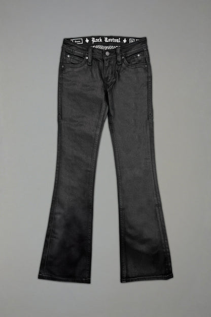 Gwen Low-Rise Flare Jeans in Black Coating (2/15/26+DESC+IMG) hold Eric - Rock Revival®