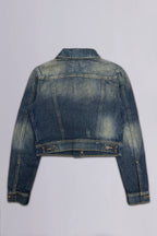 Gwen Cropped Fitted Denim Jacket in Desert Sand - Rock Revival®