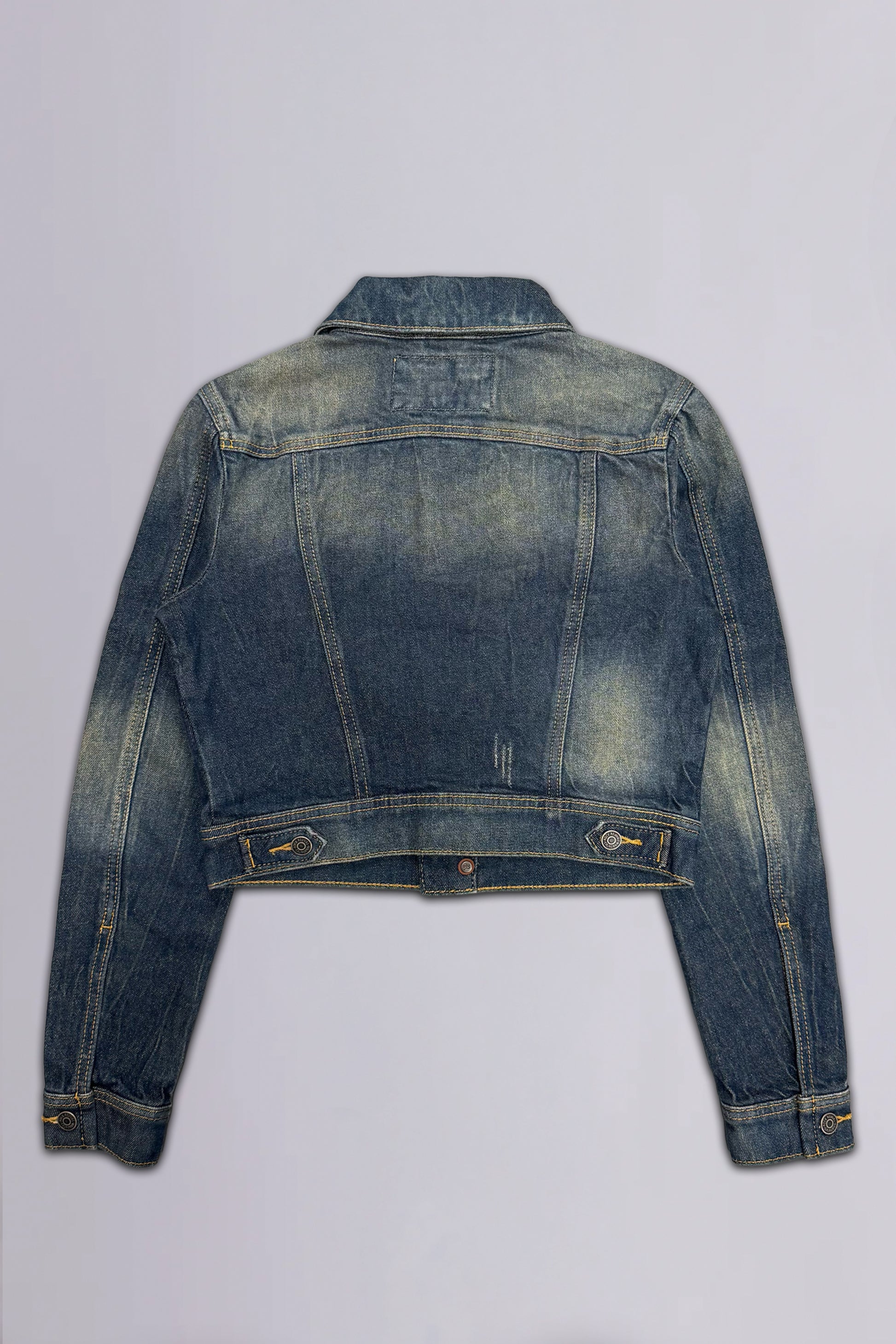 Gwen Cropped Fitted Denim Jacket in Desert Sand - Rock Revival®