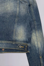 Gwen Cropped Fitted Denim Jacket in Desert Sand - Rock Revival®