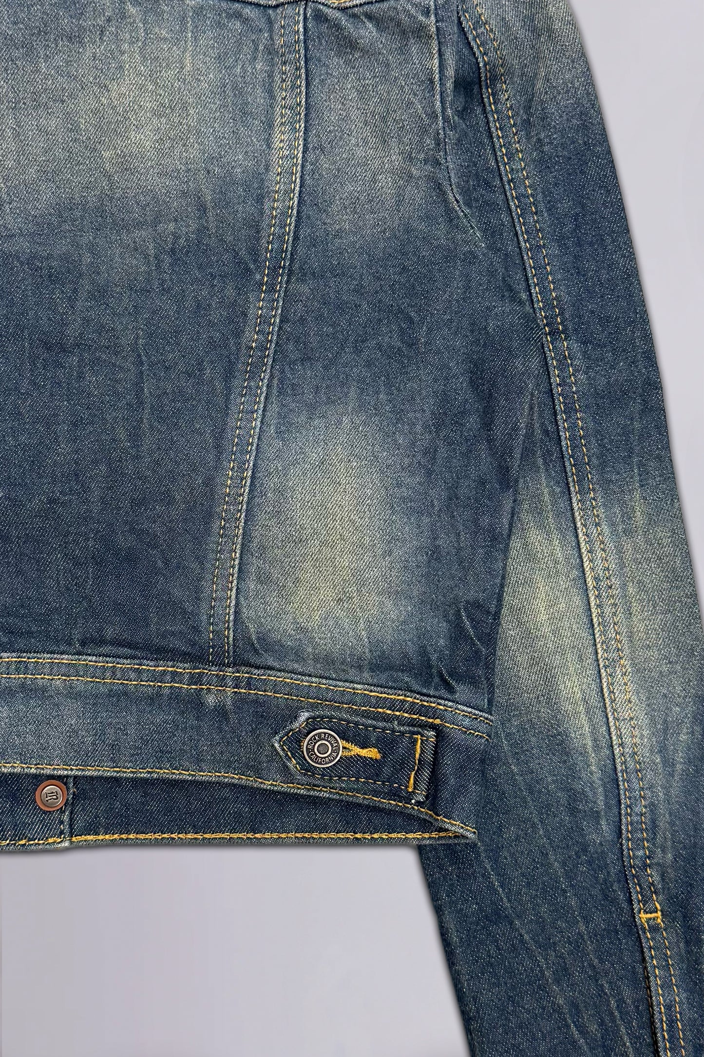 Gwen Cropped Fitted Denim Jacket in Desert Sand - Rock Revival®