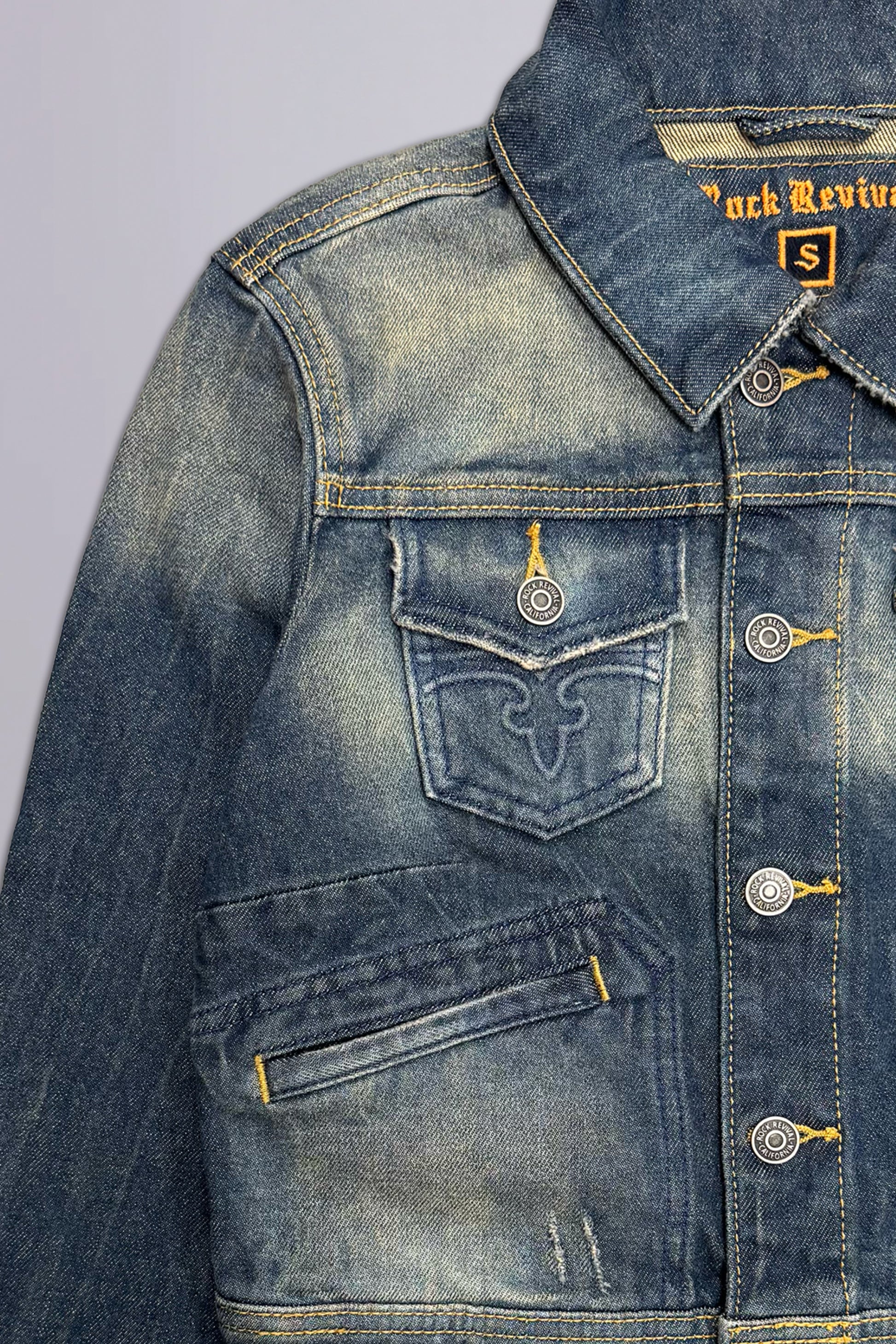 Gwen Cropped Fitted Denim Jacket in Desert Sand - Rock Revival®
