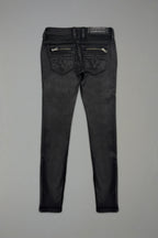 Camille Super Low-Rise Moto Skinny in Black Coating - Rock Revival®