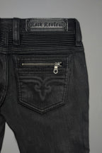 Camille Super Low-Rise Moto Skinny in Black Coating - Rock Revival®
