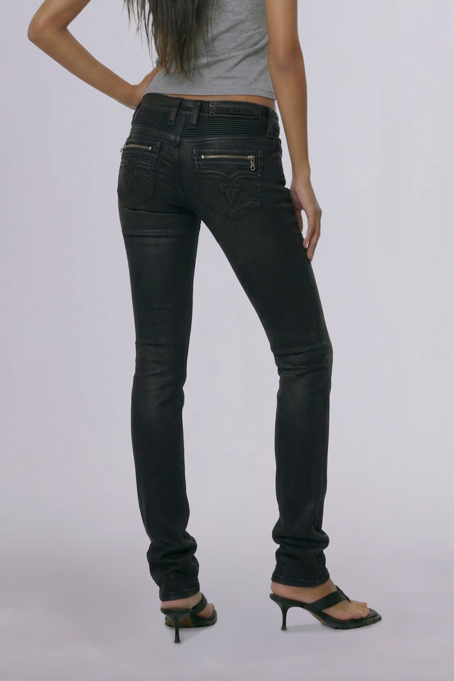 Camille Super Low-Rise Moto Skinny Jeans - Rock Revival®