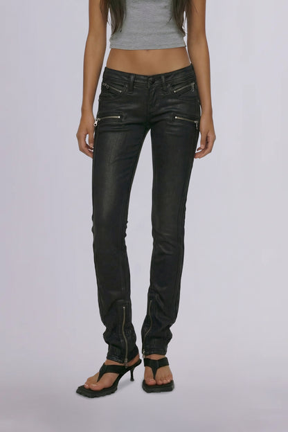 Camille Super Low-Rise Moto Skinny Jeans - Rock Revival®