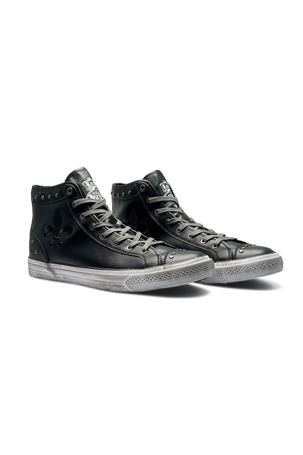 Roadie Hi-Top Sneakers in Black - Rock Revival®